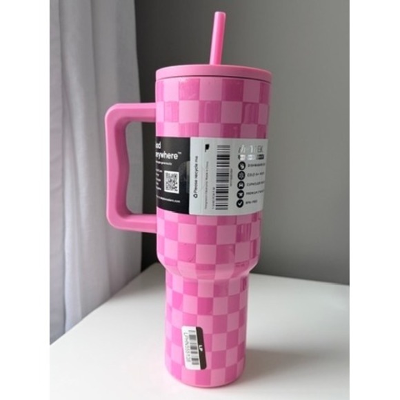 Simple Modern Trek Tumbler 40oz Pink Checkered New Valentine's Limited Edition - Picture 2 of 4